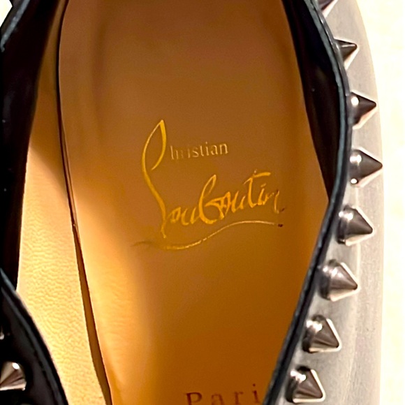 Christian Louboutin Miss Fast Plato Platform Black Spikes Ankle Booties 39/8 - Picture 4 of 13
